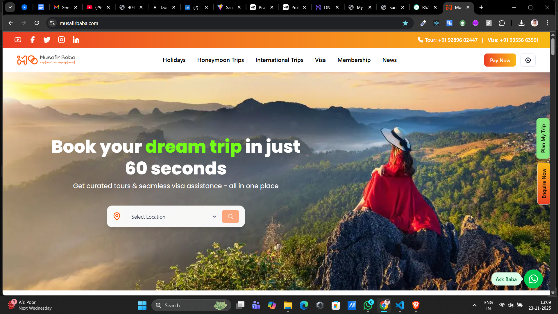 Tour and Travel Agency Website